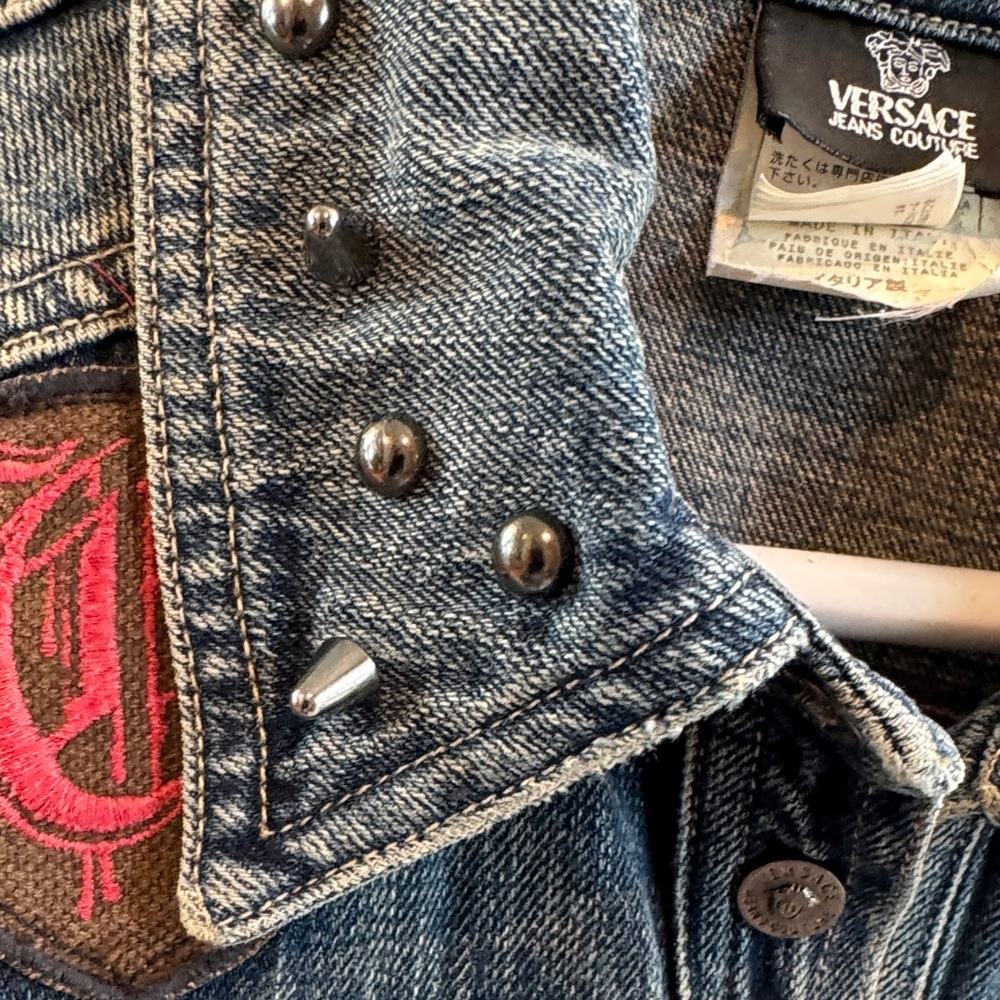 Versace Denim Vest with Patches - Picture 14 of 16
